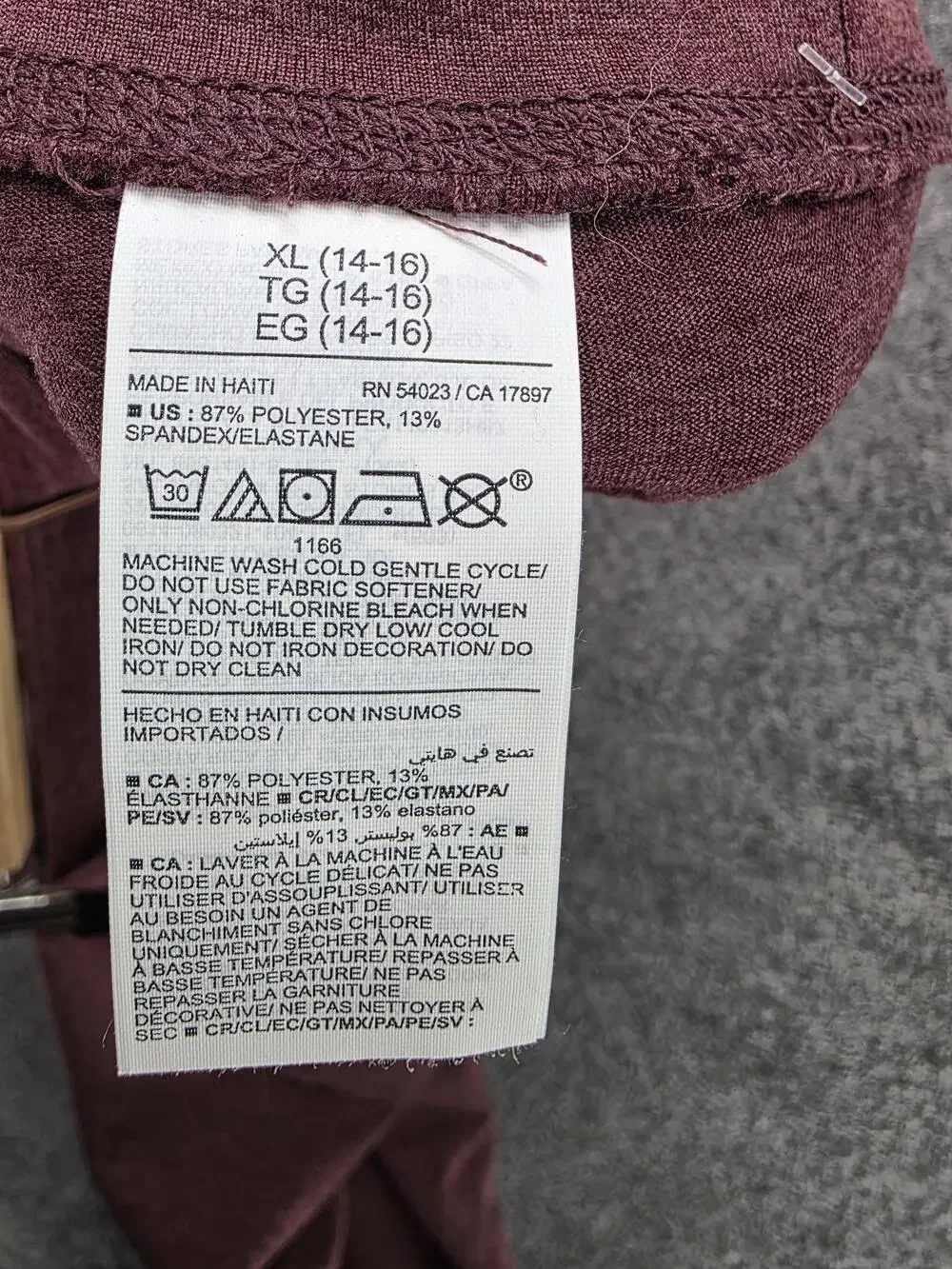 Old Navy Leggings Girls XL 14-16 Red Ankle Powerpress Go-Dry Stretch Activewear